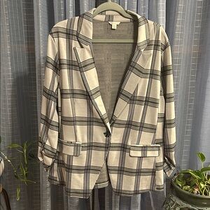 Cato Black and Gray Plaid Blazer